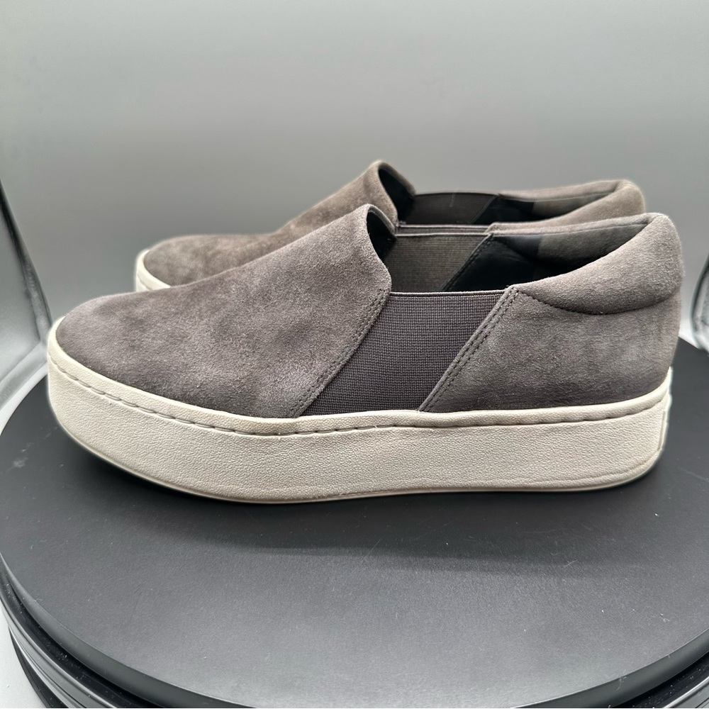 Vince Warren Suede Platform Slip On Sneaker Women 6 Gray - Picture 5 of 10